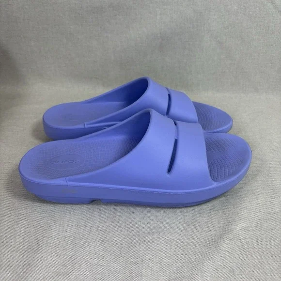 OOFOS OOahh Sz 13 Womens 11 Mens Slip On Slide Recovery Sandals Purple - Picture 4 of 8